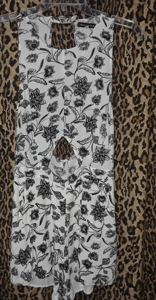 Black & white floral romper